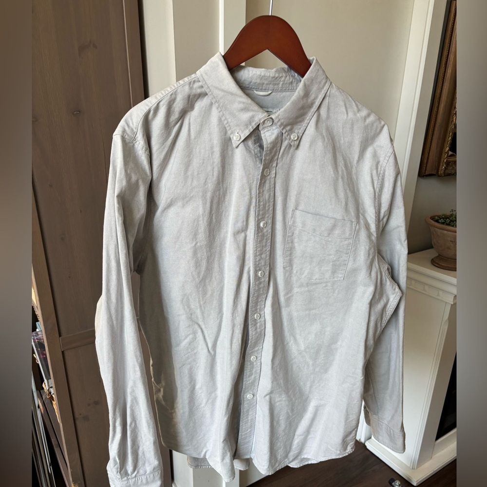 Reigning Champ Light Gray Casual Button Down Shirt